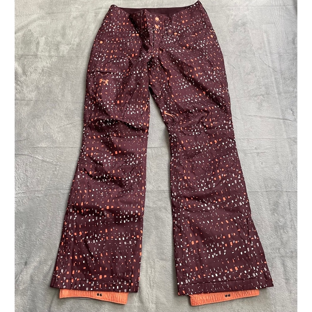 Under Armour Snow Ski Pants Small Womens Storm Infrared Maroon Confetti